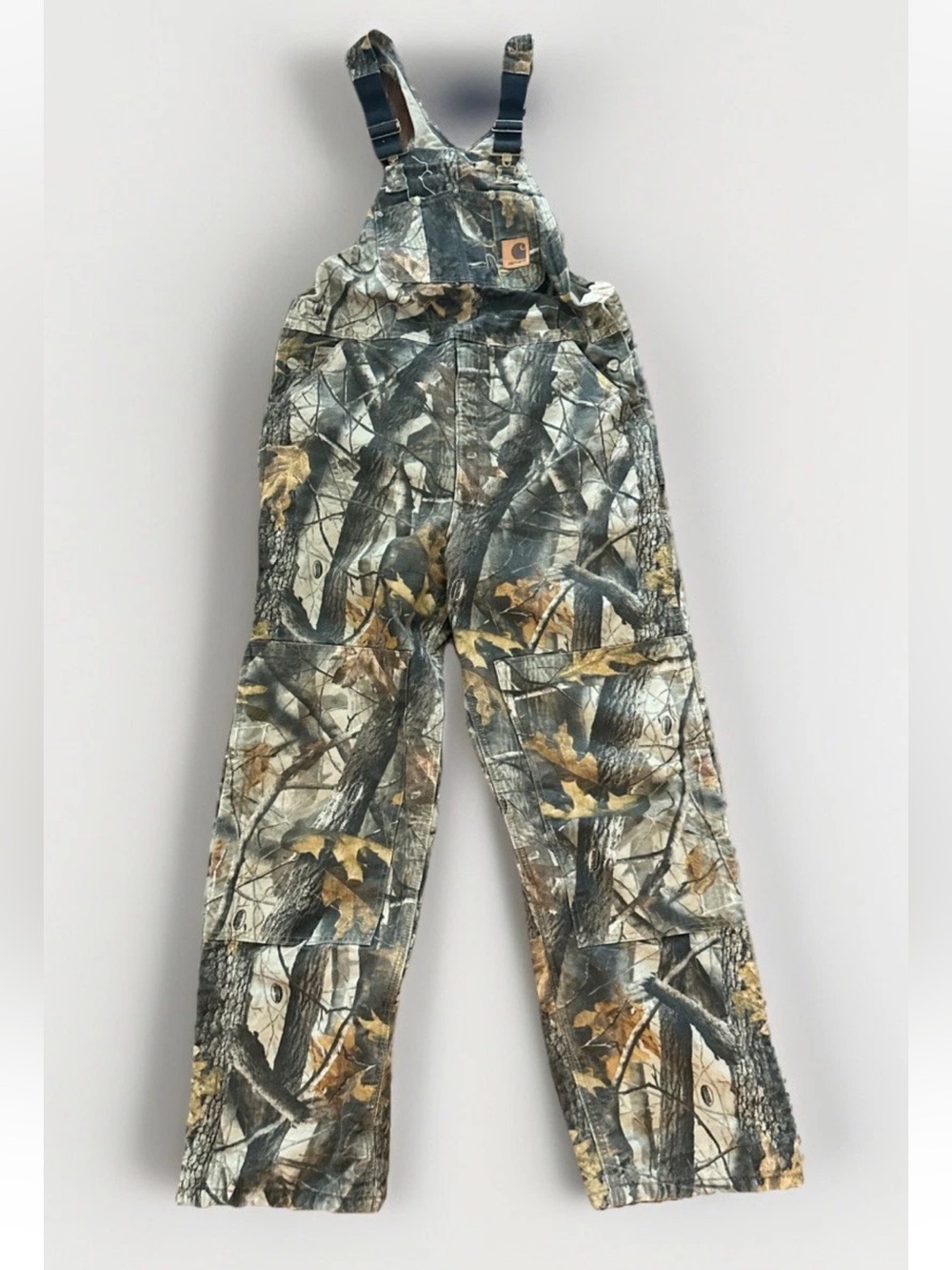 Carhartt Mens 40x34 Insulated Hunting Camo Bib Overalls Double Knee R43 CMO Y2K